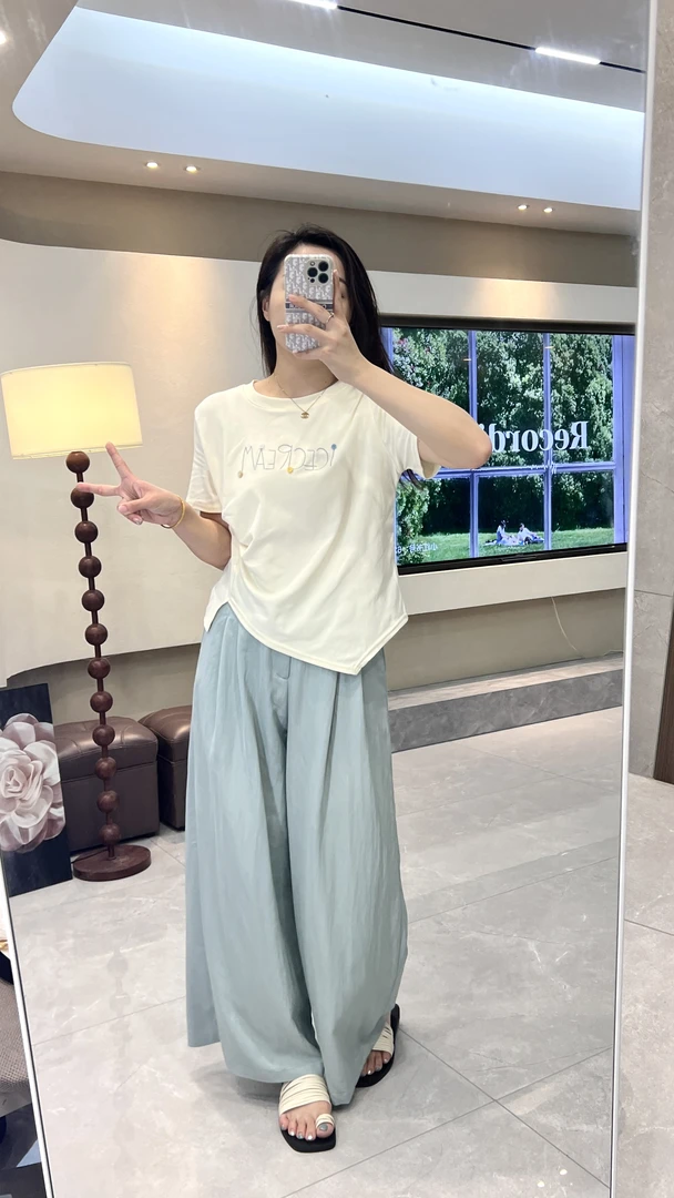 GRR,【彩虹】收腰褶皱正肩短袖T恤