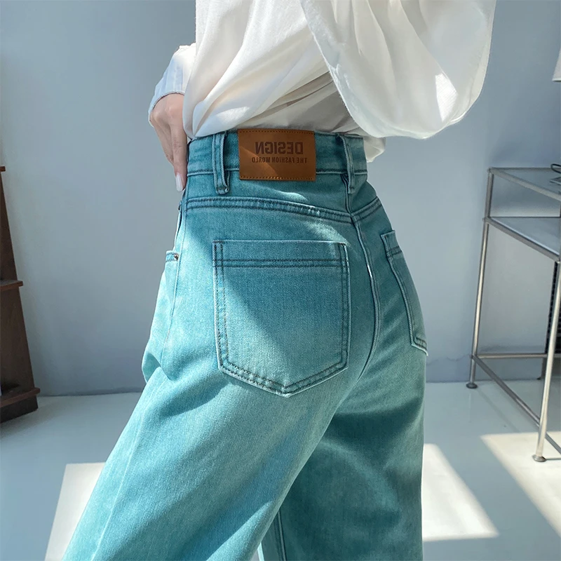 美式高街潮牌牛仔裤2025新款秋季宽松直筒显瘦梨形阔腿胖mm长裤女