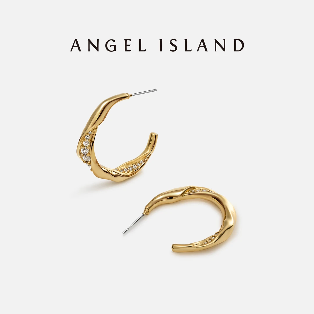 ANGEL ISLAND/天使岛屿 铜合金合成锆石耳饰 流光莫比乌斯耳环