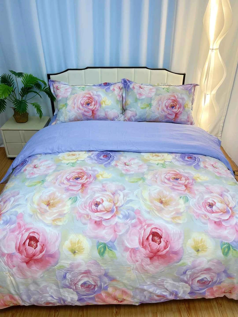 【高端四件套】数码印花大定位细纱精梳棉【锦绣花开】