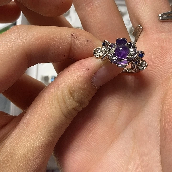 水晶戒指未镶嵌紫水晶