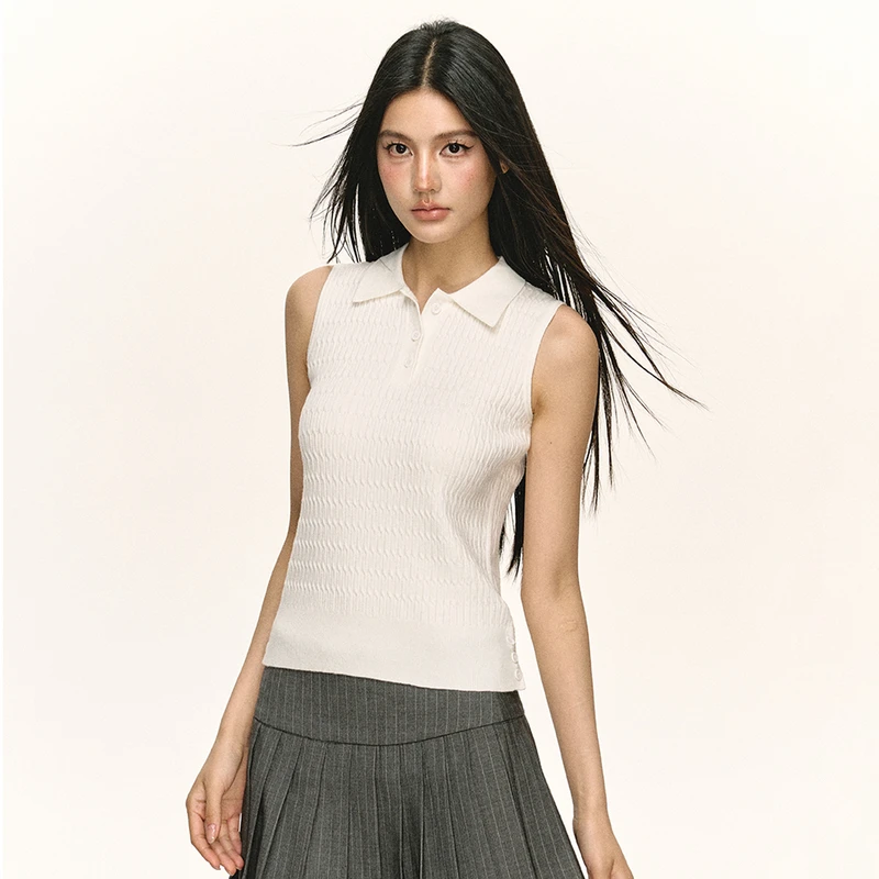 Ariseism  美式复古辣妹修身设计感背心女夏季新款显瘦打底上衣