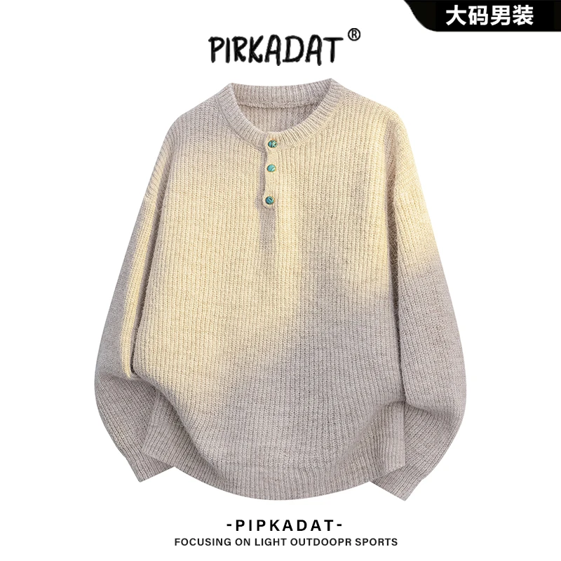 Pirkadat美式针织衫毛衣冬季慵懒风复古百搭宽松休闲长袖男士上衣