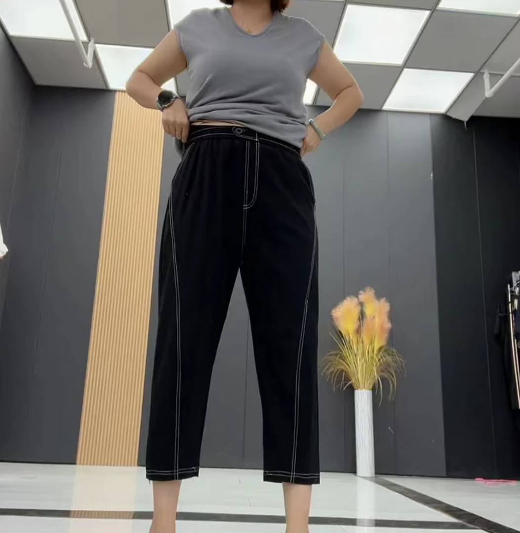 旭2816休闲百搭显瘦春夏速干冰丝面膜裤GLF