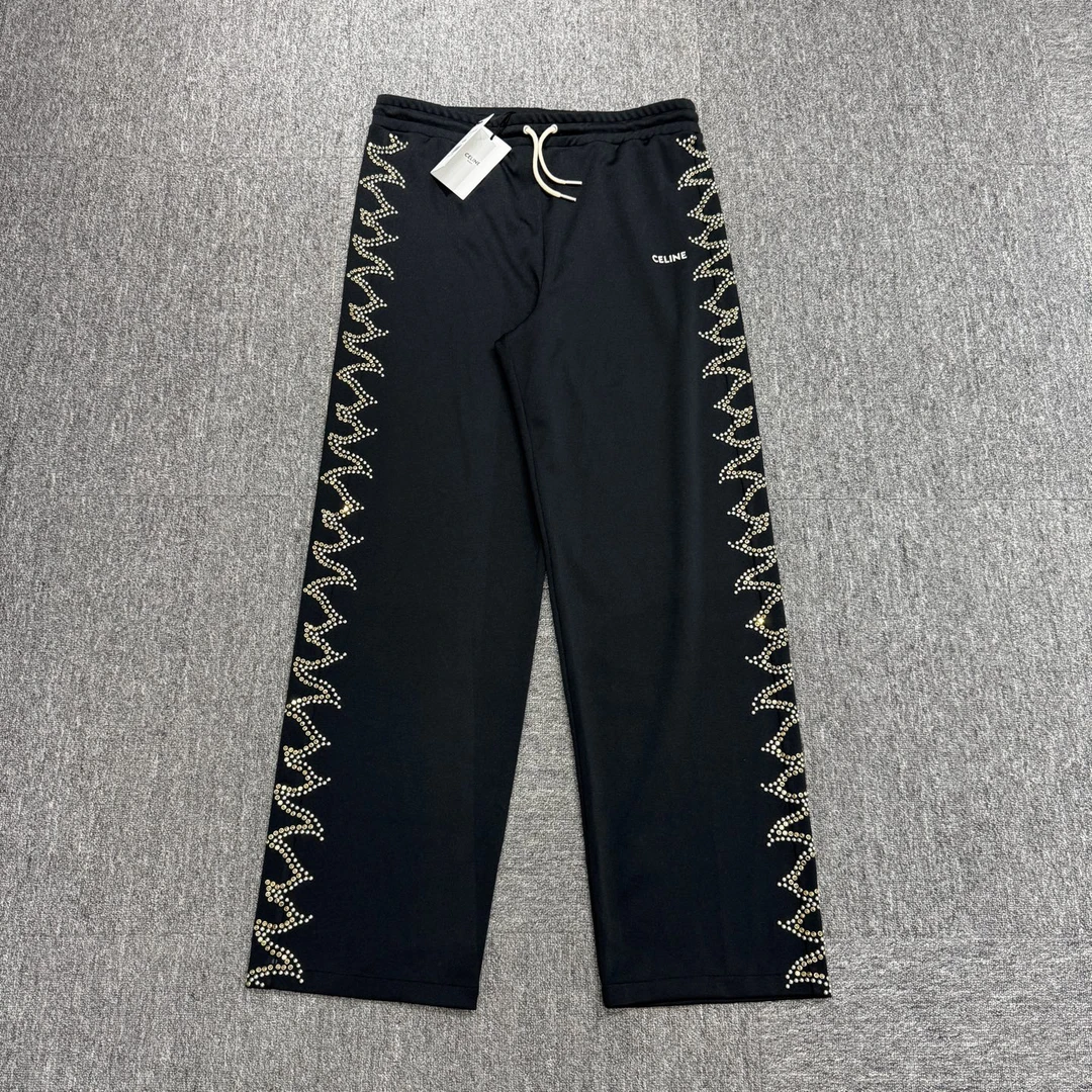 未使用 Celine/思琳 Celine 铆钉水钻休闲裤