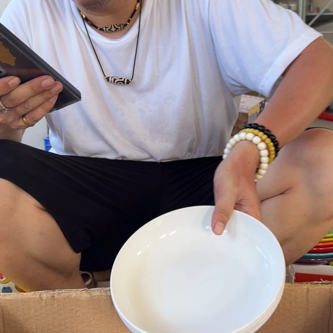 老姊妹家瓷器好漂亮纯白轻虹盘