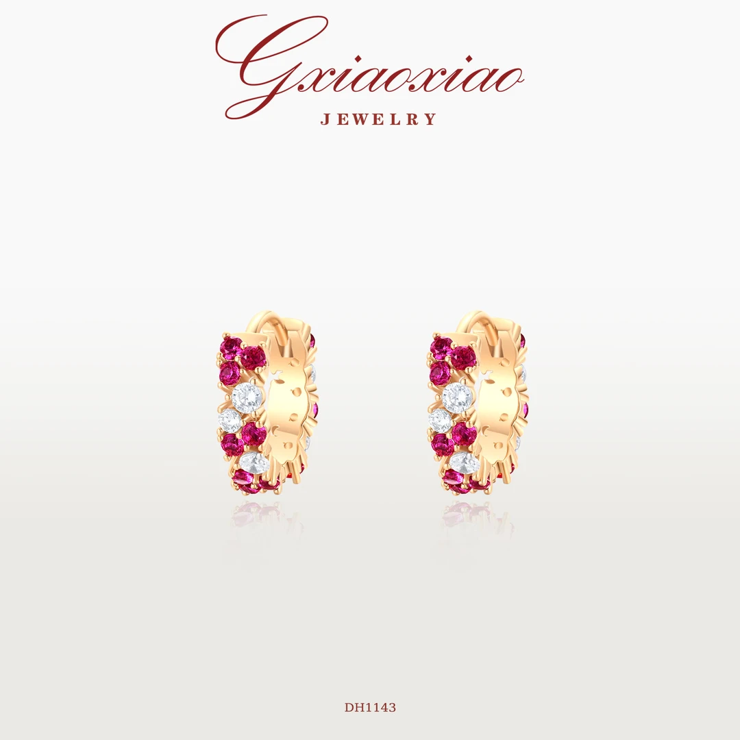 G XIAOXIAO 合成锆石耳饰气质时尚高级优雅百搭爱心耳环 DH1143