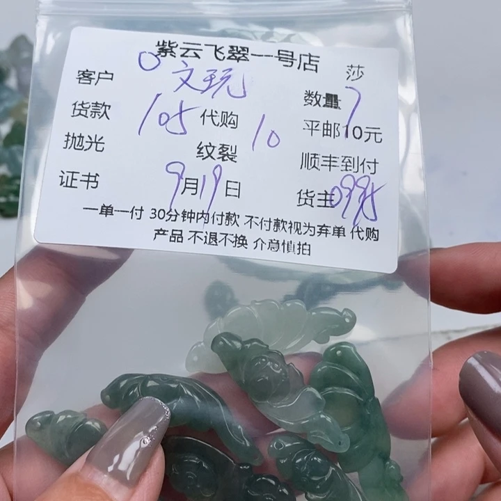 文***件颈饰未镶嵌翡翠天然翡翠