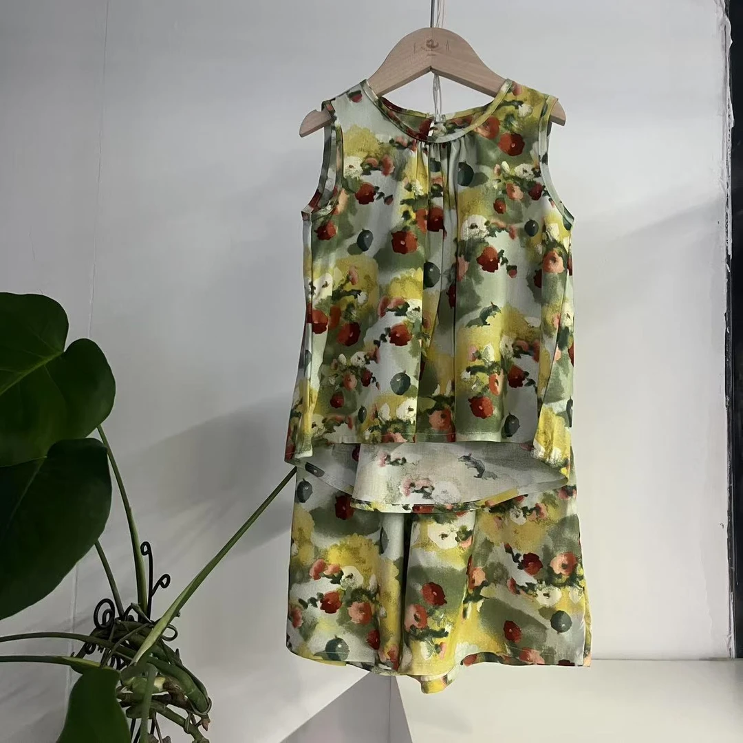 210888 【禾雀】舒美棉夏季无袖短裤睡衣家居服套装童装