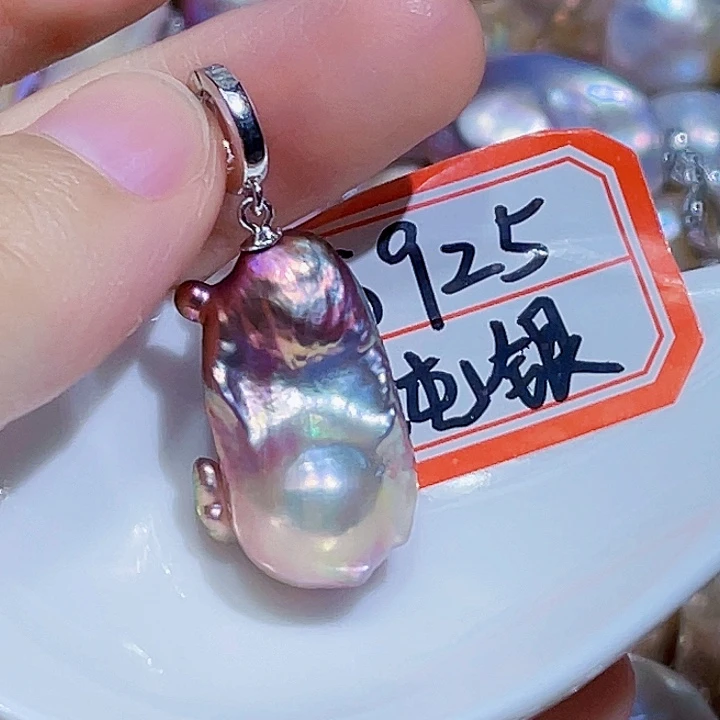 淡水珍珠银S925镶嵌颈饰