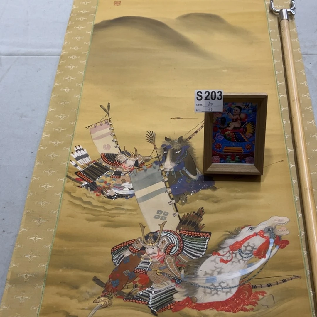 国画知**白印刷临摹人物挂轴