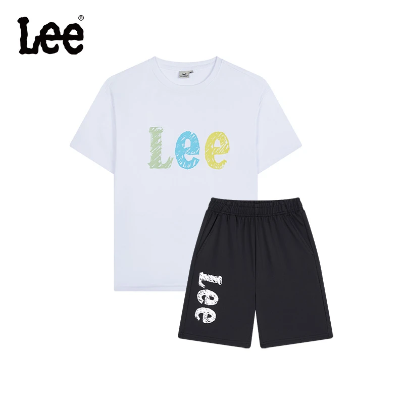 【Modern】Lee儿童夏季休闲百搭吸汗透气T恤短袖短裤运动套装