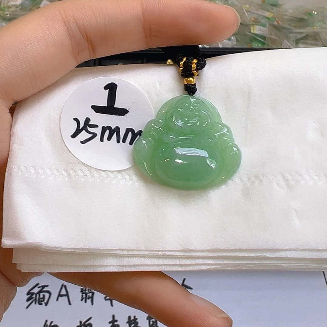 翡翠足金镶嵌吊坠(不含链)翡翠