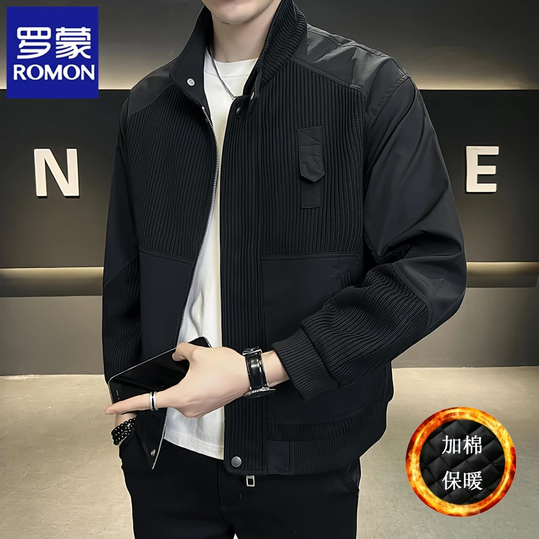 罗蒙新款秋冬休闲外套男士宽松帅气休闲复古工装帅气夹克衫飞行服