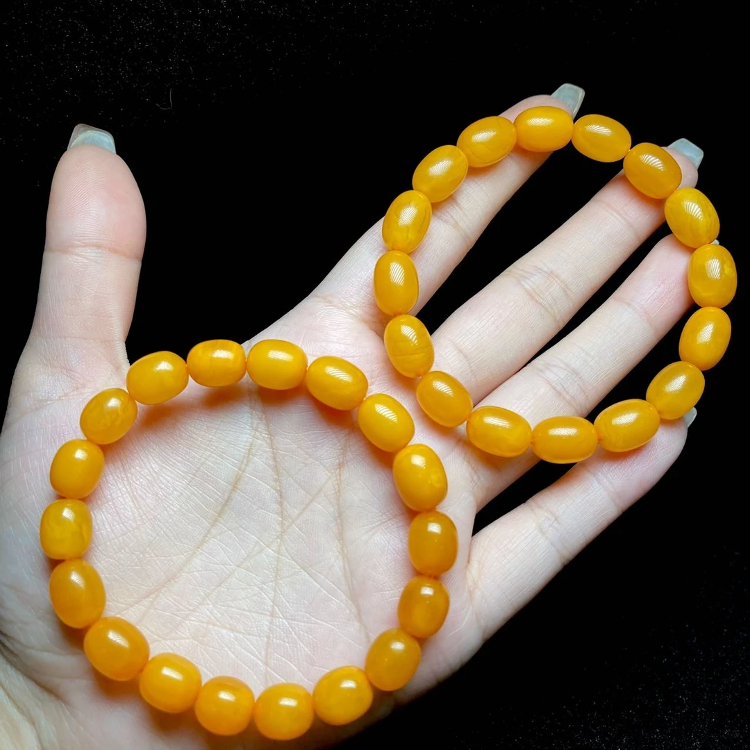 【云上叙】蜜蜡枣珠单圈手串-多样性发其一-8*9mm-V54743-M（甄选）