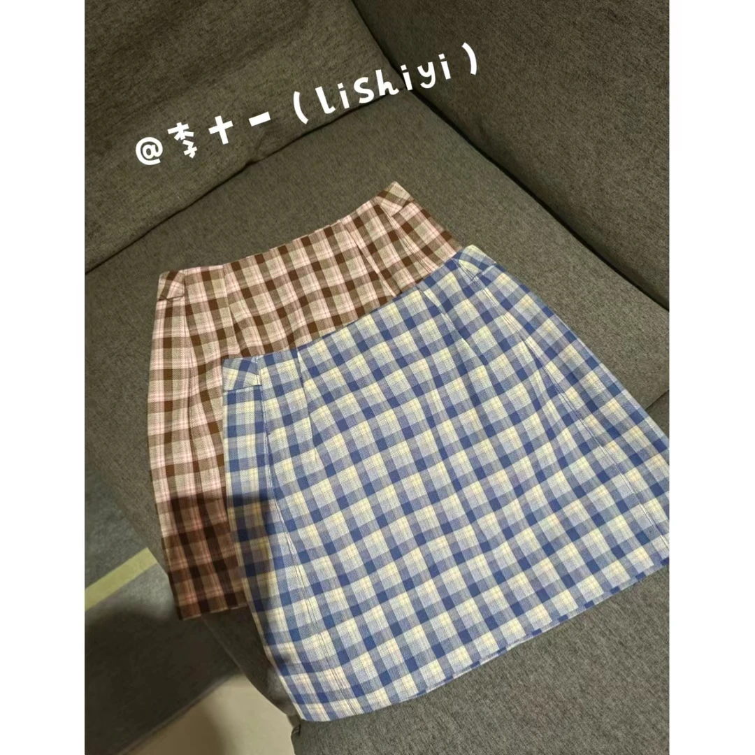【李十一LISHIYI】撞色气质格子半身裙★K 1175