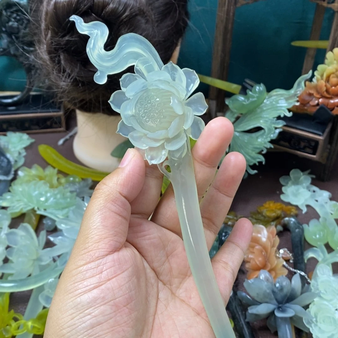 蛇纹石玉未镶嵌发饰