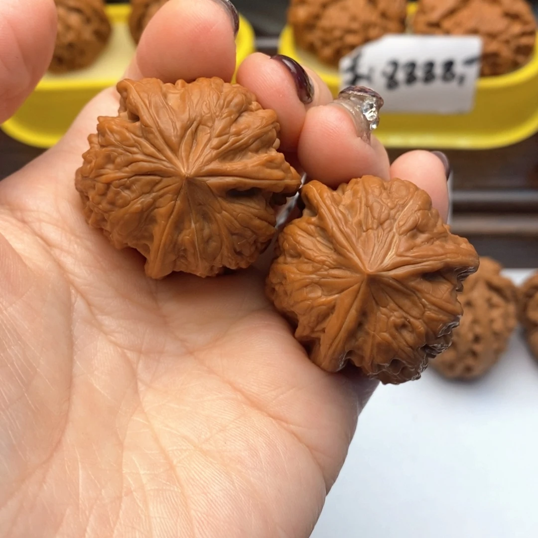 把件文玩核桃38尺凹底三棱