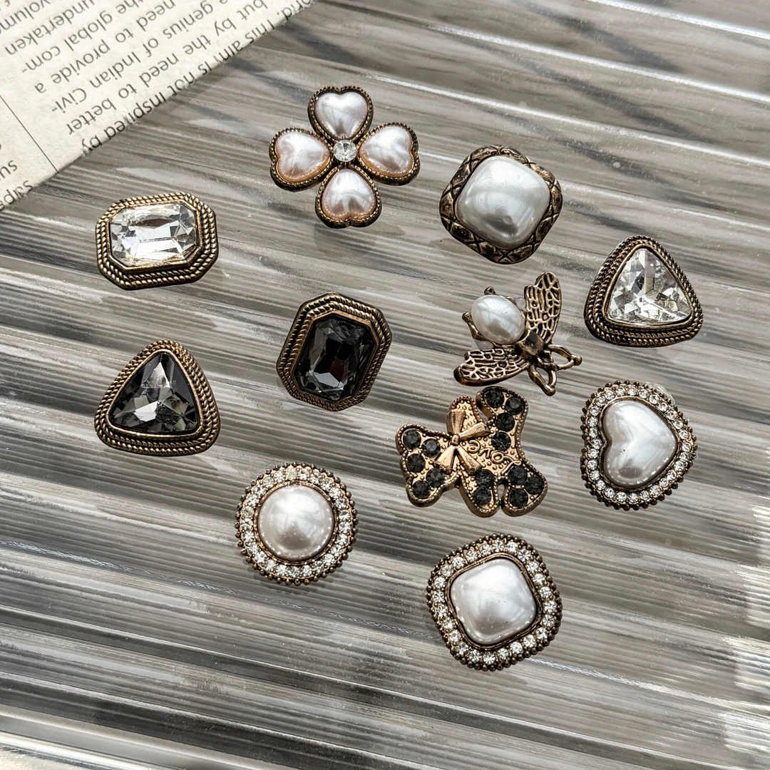 【复古巴洛克】复古鞋花网红气质法式简约百搭时尚大气黑色扣套