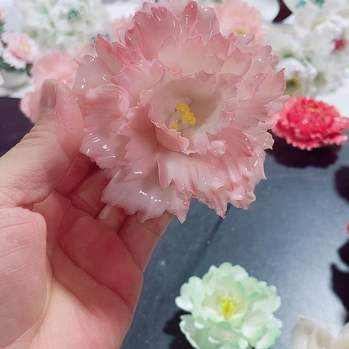 瓷片纯陶瓷手工捏花