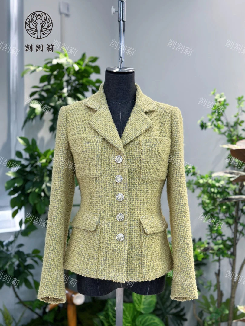 剀剀莉 早春新款黄色(冬日暖阳）显白西装领香风外套（10-25度