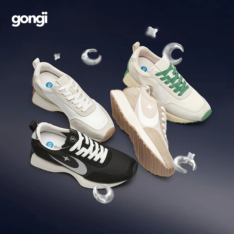 GONGJI星月共迹阿甘鞋女欧若风休闲爆款德训鞋复古跑步运动鞋