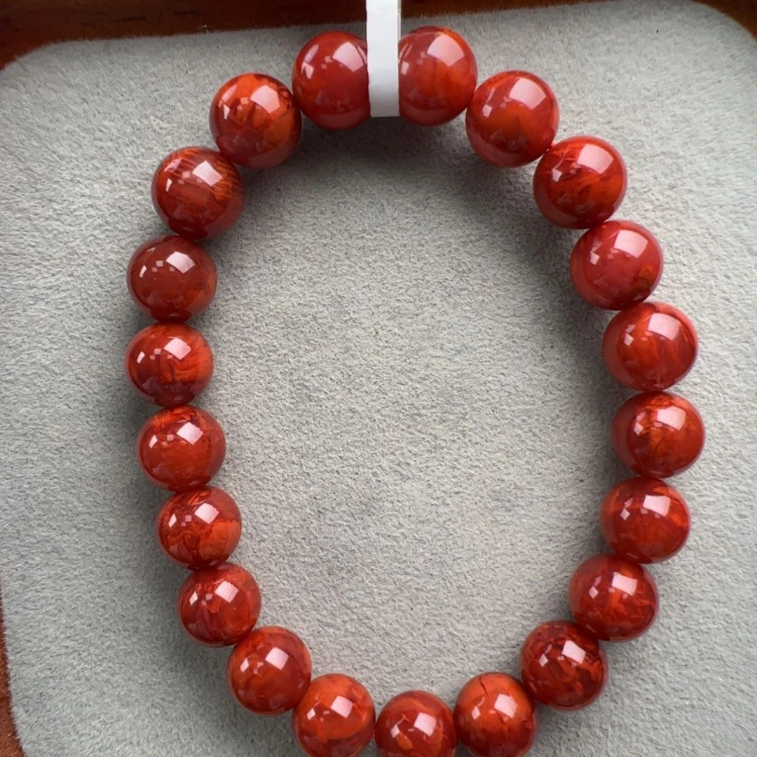南红玛瑙未镶嵌（牛血妖花火焰手串9+）