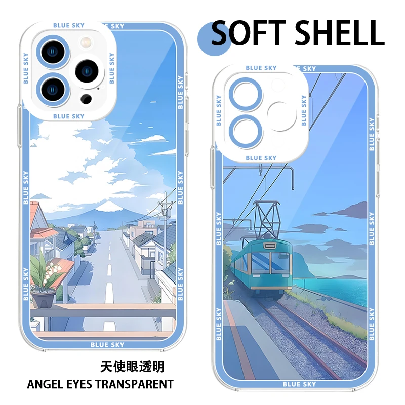 治愈日系夏季风景动漫iPhone手机壳潮牌可爱少女透明全包防摔ins