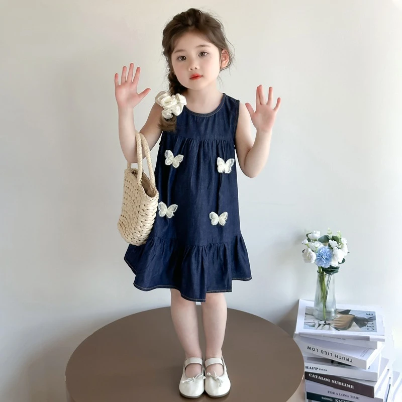 女童夏款牛仔裙子夏装新款夏季连衣裙女孩宝宝公主裙