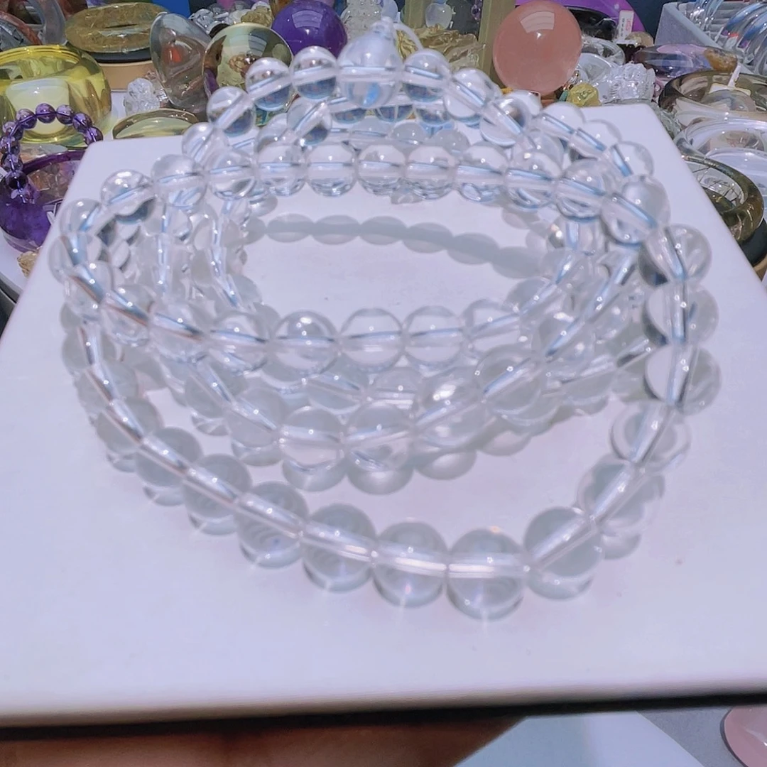 c***y水晶颈饰未镶嵌天然白水晶双A108颗