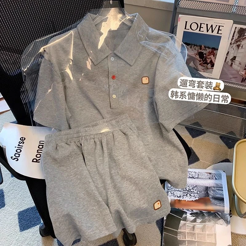 大码300斤小个子阔腿休闲运动套装夏装慵懒 时尚气质休闲日常套装