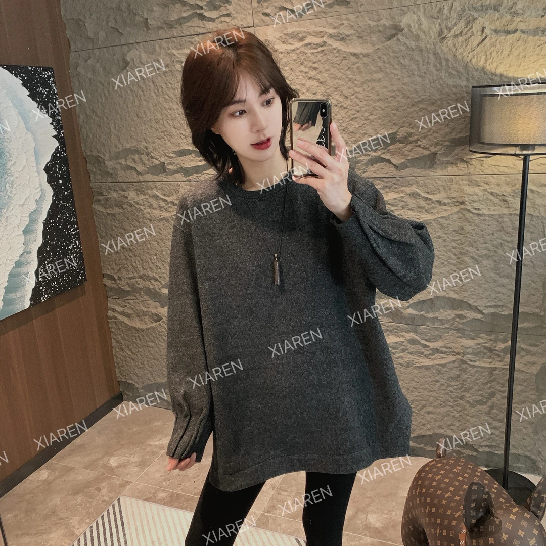 XIAREN【加绒立体压褶袖卫衣】可外穿精致打底女装秋款爆款2025新款