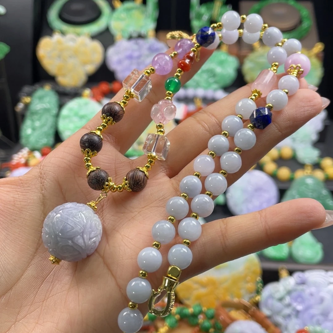 翡翠未镶嵌颈饰代编织