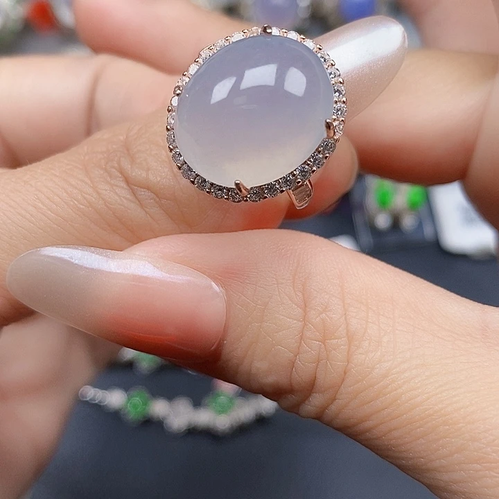 翡翠银S925镶嵌戒指