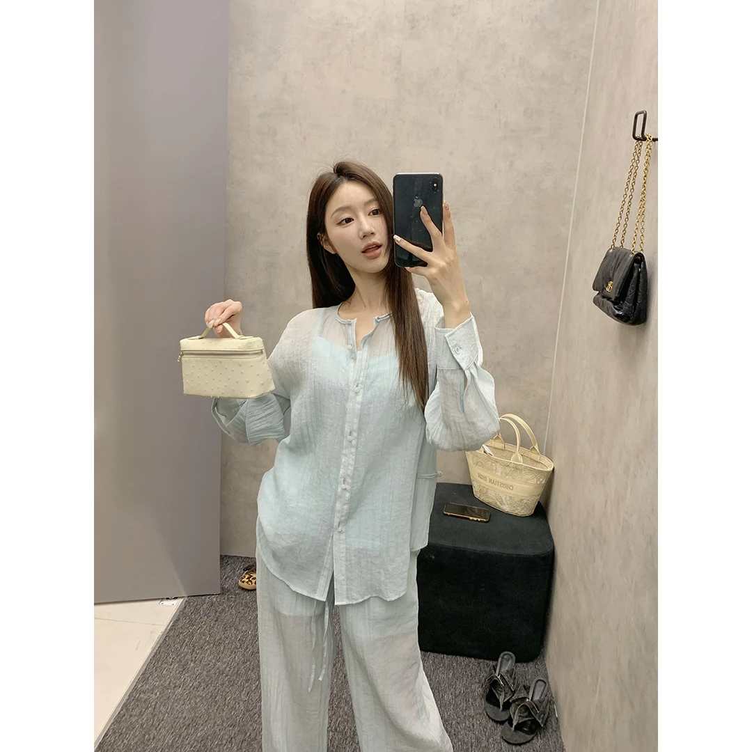 FORNI x YOYO 淡溪流纱 圆领长袖套装气质时尚休闲夏季