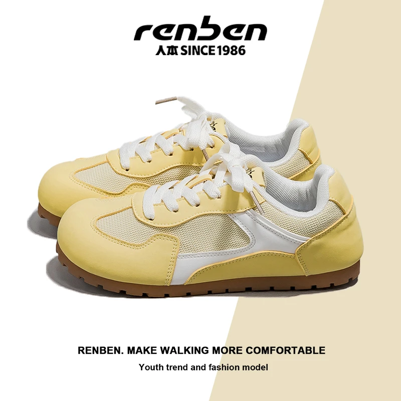 人本人本体育旗舰店网红鞋子2025爆款复古防滑潮鞋ol韩版厚底增高