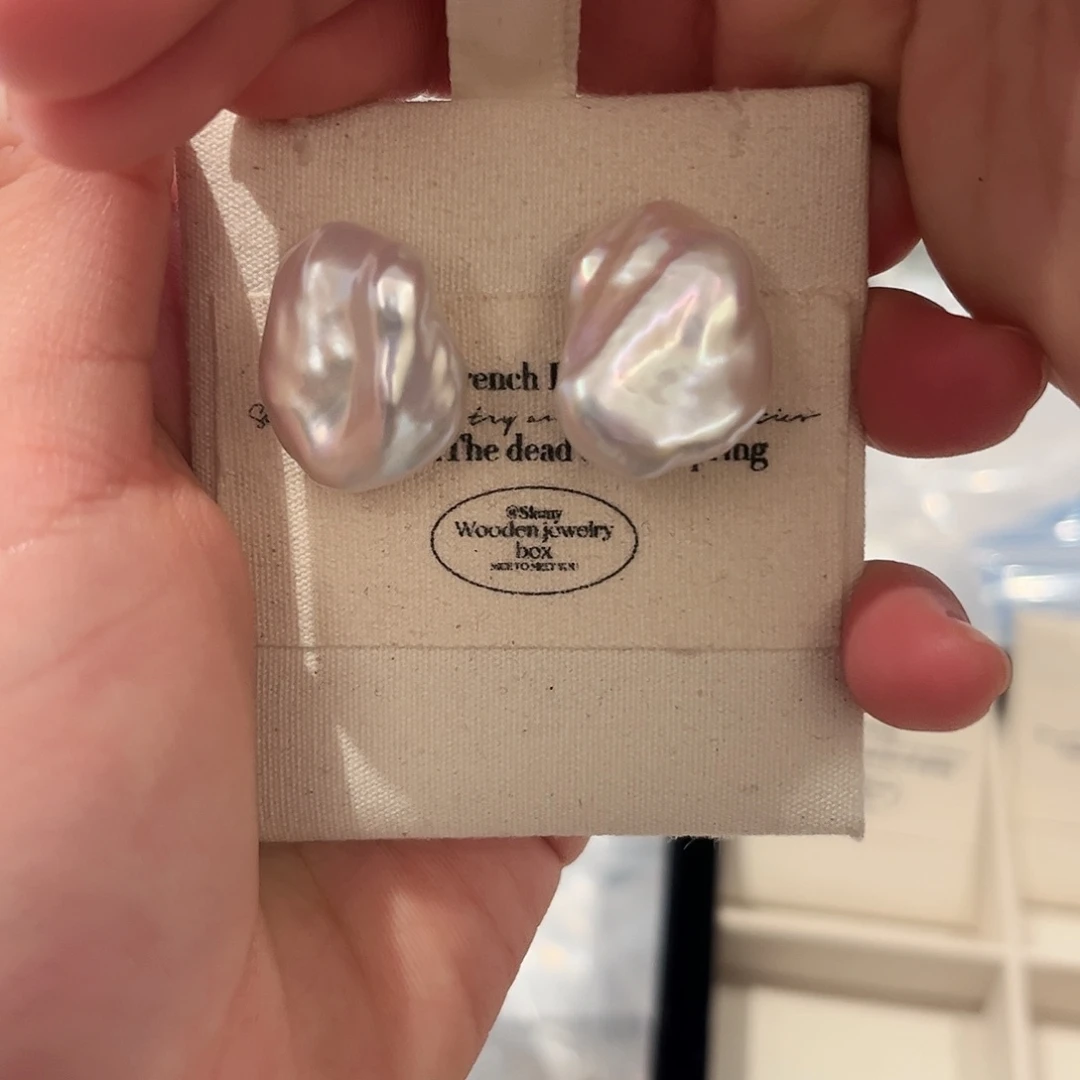 淡水珍珠耳饰银S925镶嵌