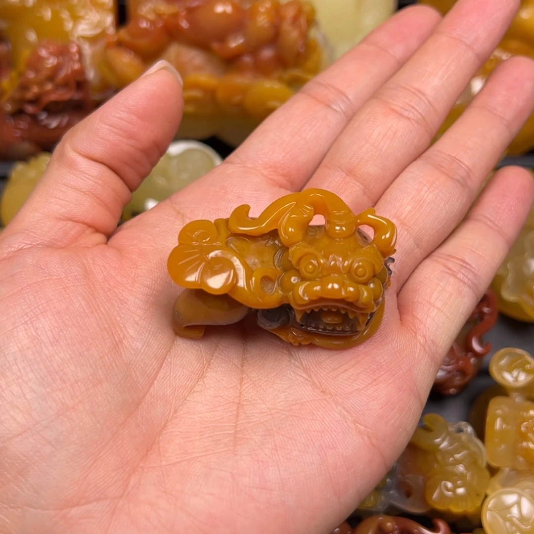 石英质玉（黄龙玉）未镶嵌颈饰