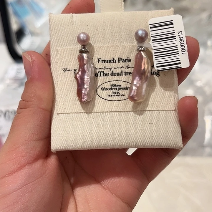 淡水珍珠耳饰合金