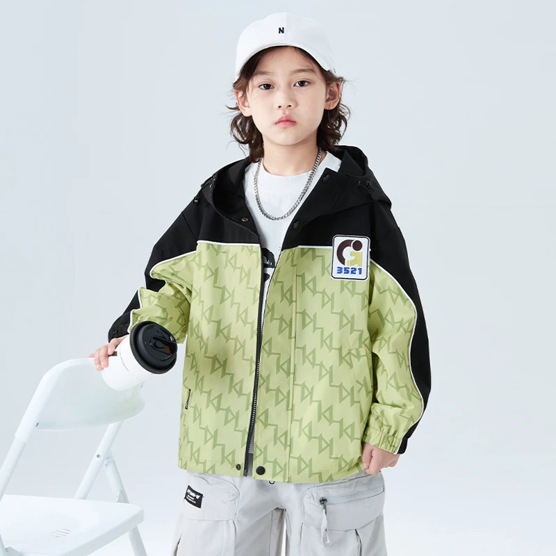 男童春秋款外套2025新款中大童春装上衣潮酷【MD】A5058