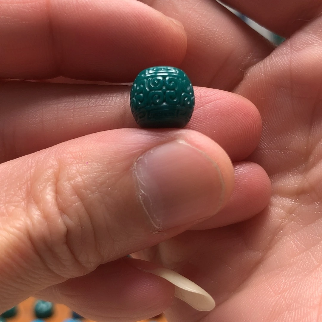 琉璃颈饰地狱色11mm回纹