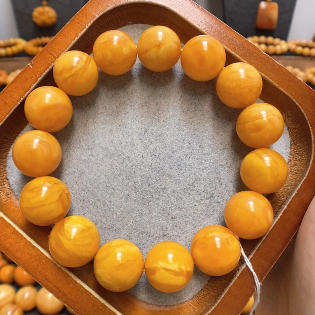 未镶嵌蜜蜡手链蜜蜡