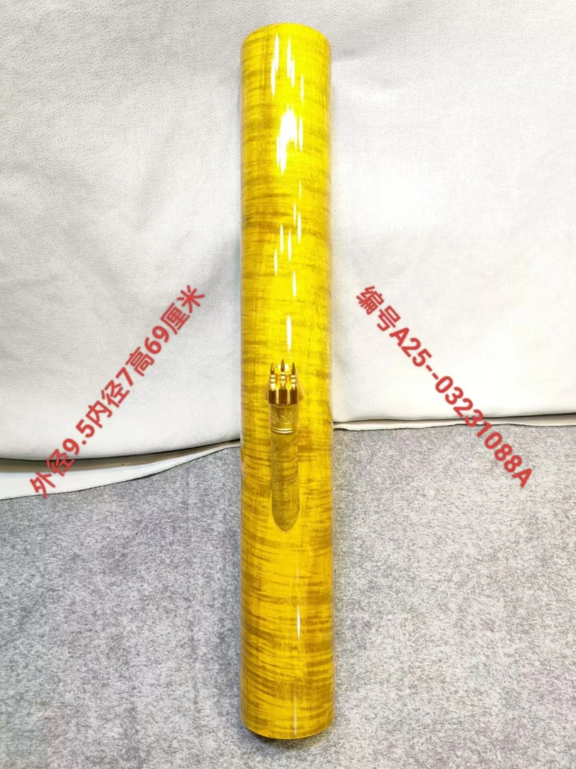 1088号缅甸金丝楠木水咽筒整体无拼接风干老料不易开裂变形