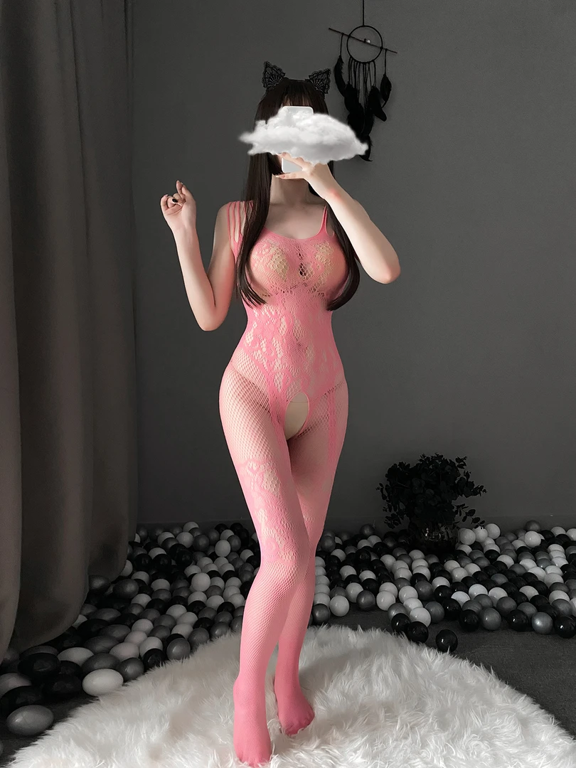 性感女内衣连身网衣提花丝袜网袜睡衣8036