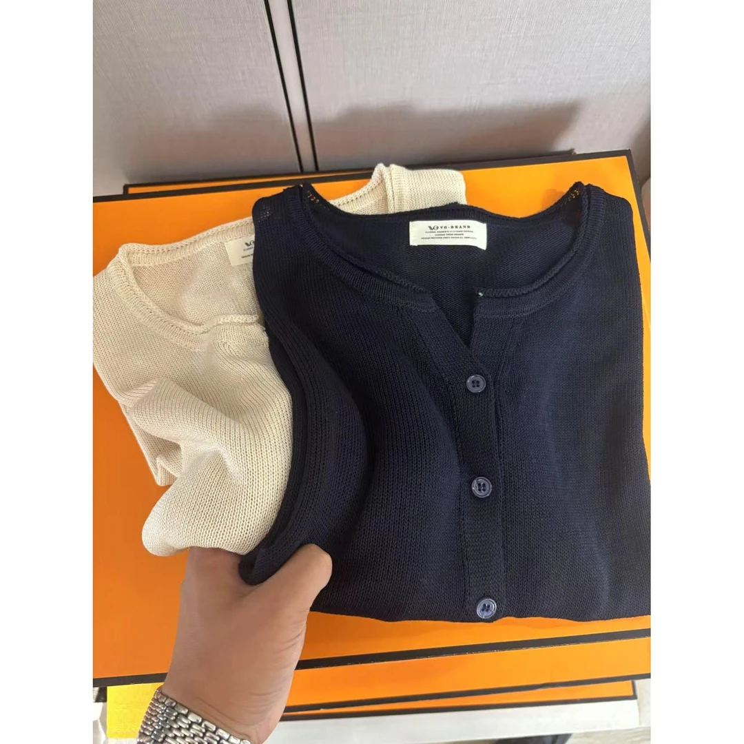 《LU订单8009 麻》新款剪刀领开衫女