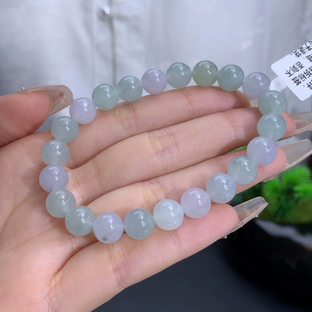 翡翠手链未镶嵌卡8.3冰润胶马卡龙