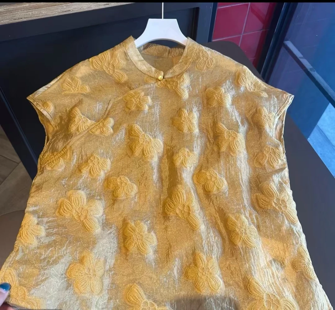 2025新款高端重工刺绣优雅上衣小衫15216