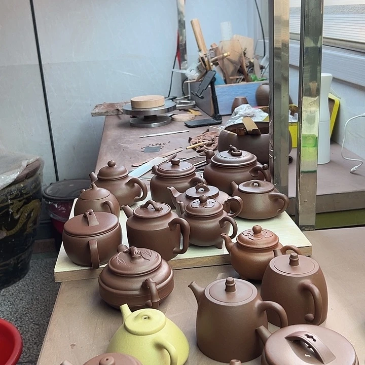 紫砂茶壶鑫瑕疵半手工制作牛盖