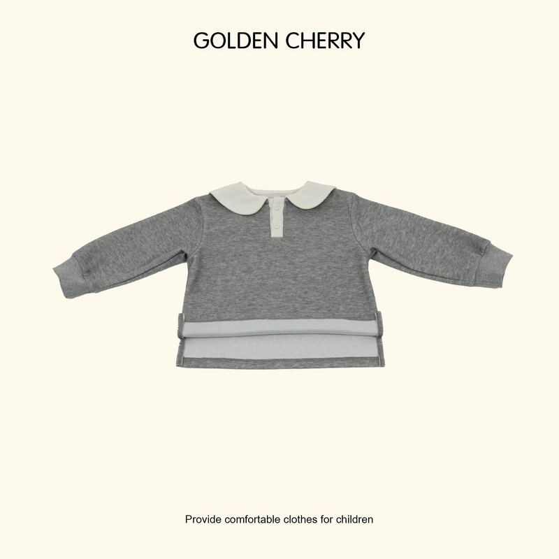 【Golden cherry】儿童灰色海军领时尚卫衣283030