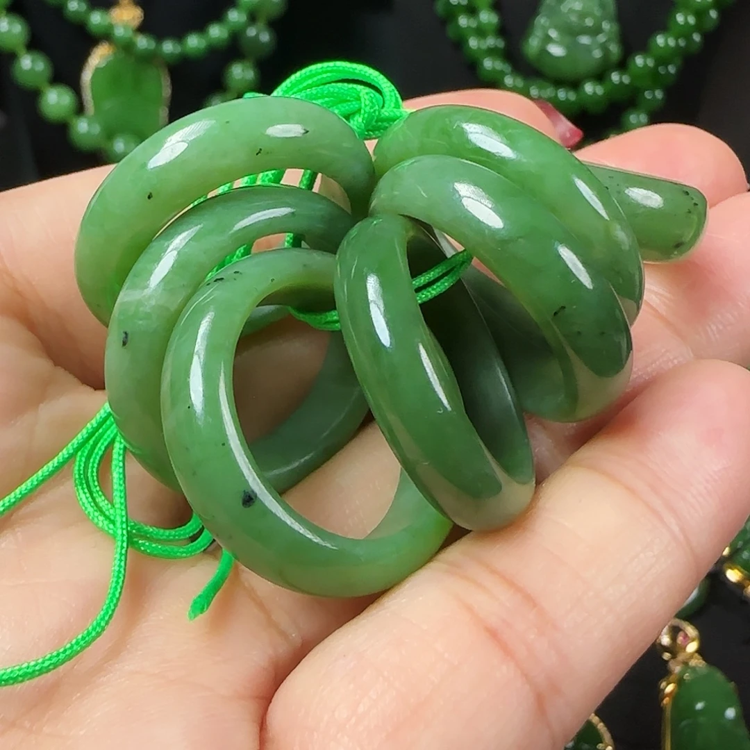 和田玉（碧玉）未镶嵌戒指多样性发一